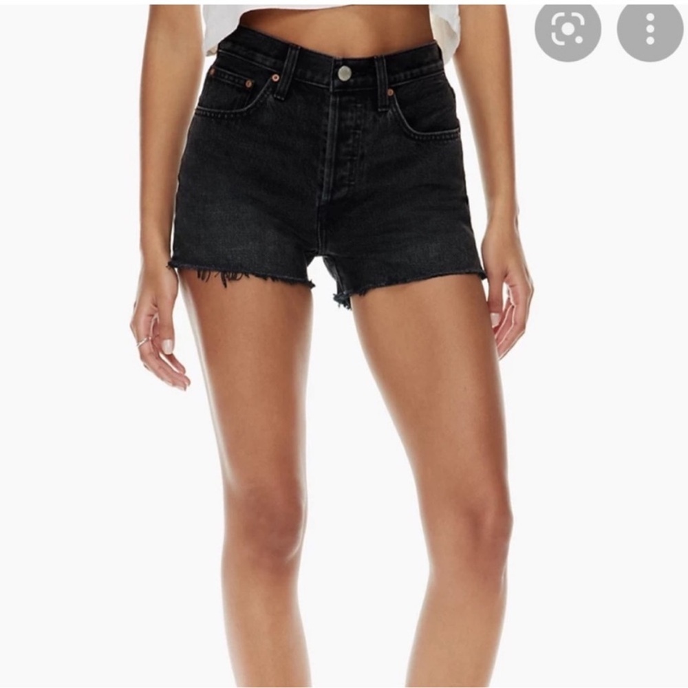 Aritzia Denim Forum Black Cutoff Jean Shorts